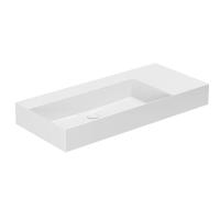 Azzurra Azzurra Elegance Squared Раковина подвесная/накладная, 102x46xH12,5 см, правая, без отв., цвет: Bianco lucido