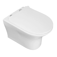 Унитаз Azario Fretta Round AZ-2617E подвесной, безободковый, с сиденьем микролифт, 48.5x36x36.5 см, белый