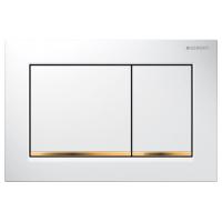 Клавиша для инсталляции Geberit Omega 30 115.080.KK.1 белая глянцевая золото