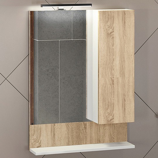 Зеркальный шкаф Comforty Рига 60 дуб сонома