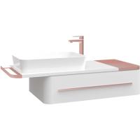 Тумба с раковиной Creavit Angel 120 AL0120.01.BBR+UL060 подвесная Белая Розовое золото