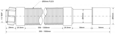 гофра 55-150 см 1 1/4"-40*50 mcalpine mrmf115s