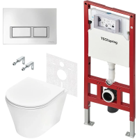 Комплект подвесной унитаз Tece TECEspring K + система инсталляции Tece TECEspring V K955201WCK