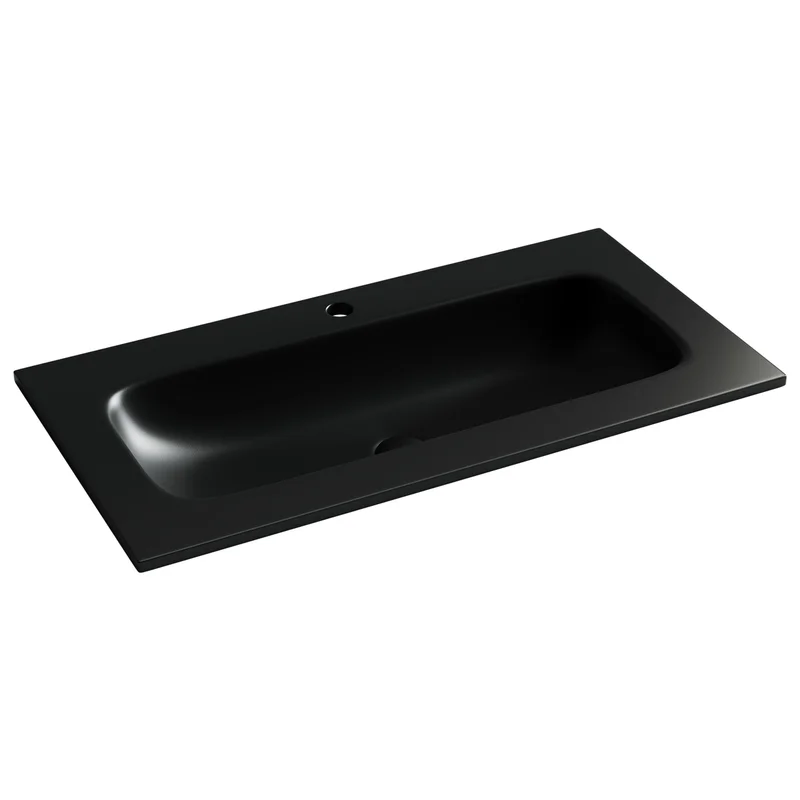 Мебельная раковина Ceramicanova Grace прямоугольная 91см с отверстием под смеситель черный матовый CN7019MB