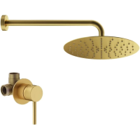 Душевой комплект Plumberia Selection IXO KITXO01OB 250 мм, со смесителем, золотой матовый