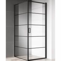 Душевой уголок AQUAme 90×90 R AQM5215-RH-9 профиль черный матовый, стекло прозрачное