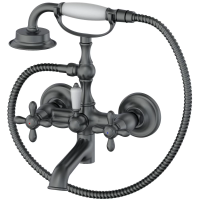 Смеситель для ванны Wonzon & Woghand Retro WW-88639020-BGM с душевым гарнитуром, темный графит матовый