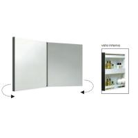 Azzurra Mirror Book Зеркальный шкаф двойной с внутренними полочками, 116(58*2)xH60 см