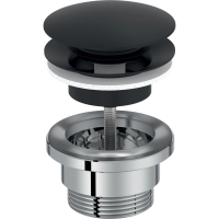 Донный клапан Jacob Delafon Noivelle Vague E30536-BLV click-clack, черный матовый
