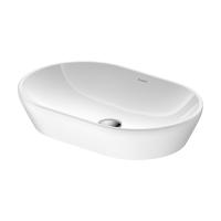 Раковина Duravit D-Neo накладная, овал 600х400 мм, без перелива, без отв под смес, белая с покрытием WonderGliss