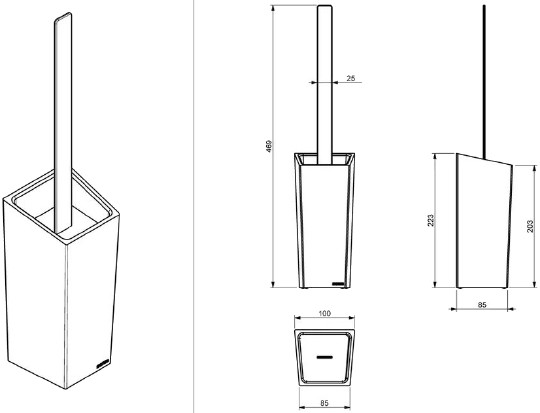 Ёршик для унитаза Sonia S-2 154265 белый