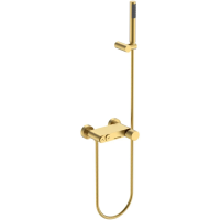 Смеситель для ванны Boheme Stick Spirale 123-MG.4 с душевым гарнитуром, золотой матовый