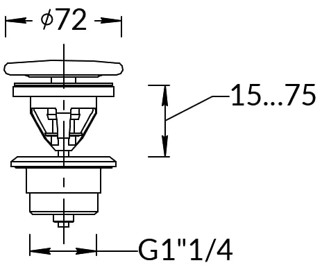 донный клапан kerama marazzi drr.2/wht для раковины, с переливом, глянцевый белый