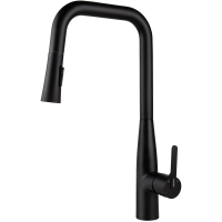 Смеситель для кухни Kaiser Claro 22144-9 с выдвижным изливом, черный матовый