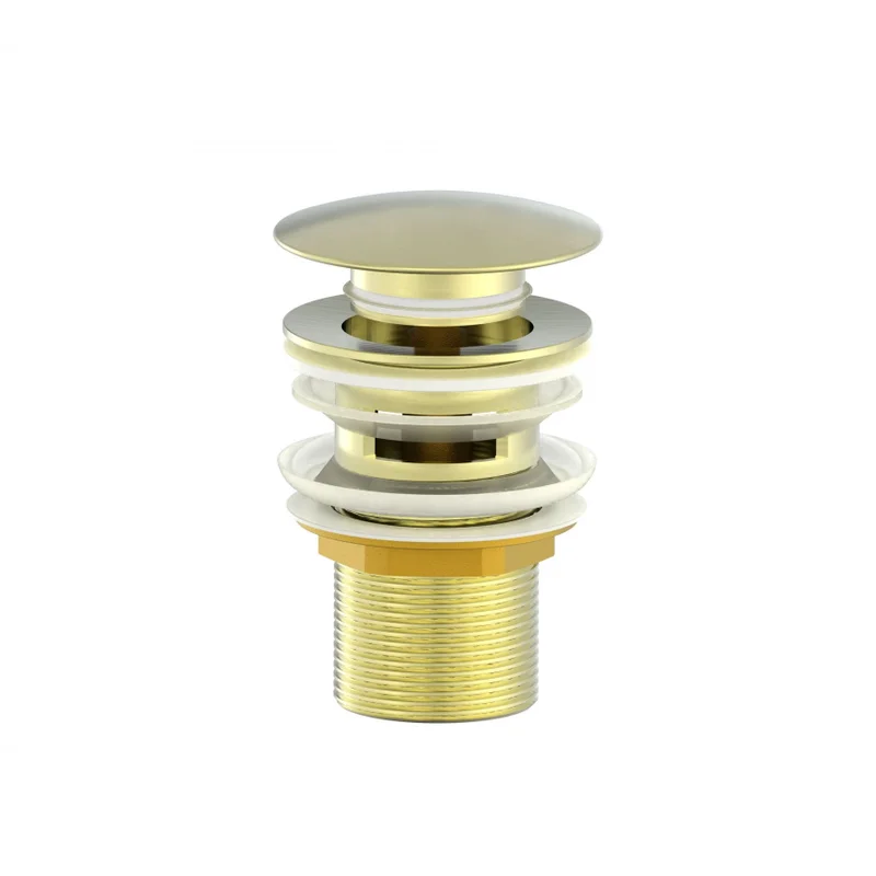 Донный клапан Wonzon & Woghand WW-88SS01-BG для раковины, с переливом, золотой матовый