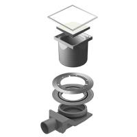 Душевой трап 144x144/50 мм Pestan Confluo Standard White Glass 4 13000096, хром/белый глянец