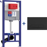 Система инсталляции для унитазов Lemark Peneda Expert 9812216, 2 в 1 с кнопкой смыва BIT матовый черный soft touch