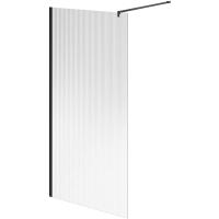 Душевая перегородка Kerama Marazzi Cristallo 100 CT.100.WI.BLK.M профиль черный матовый, стекло рифленое