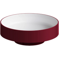 Раковина-чаша Boheme Sole Corian Burgundy 801-R-BUR 40x40 см, накладная, белый матовый/бургундский матовый