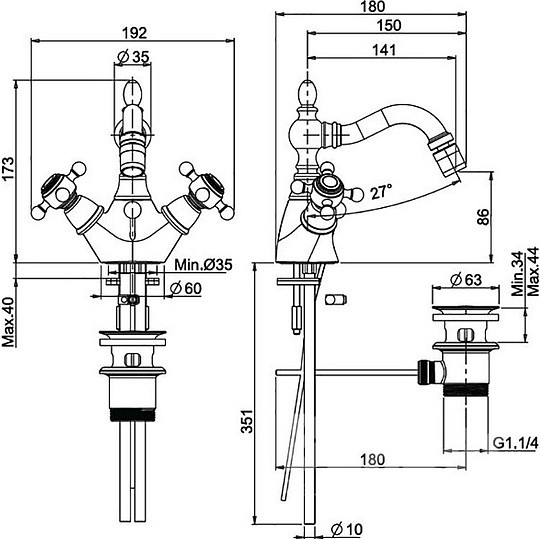 смеситель для биде fima carlo frattinielizabeth f5092cr