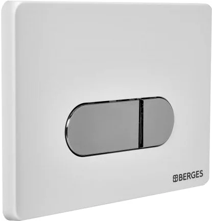 клавиша для инсталляции berges novum d7 040037 для унитаза, абс-пластик, белая глянцевая / хром