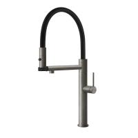 Смеситель для кухни Gessi 316 CESELLO 
 60214#239 цвет-steel brushed/шланг-черный