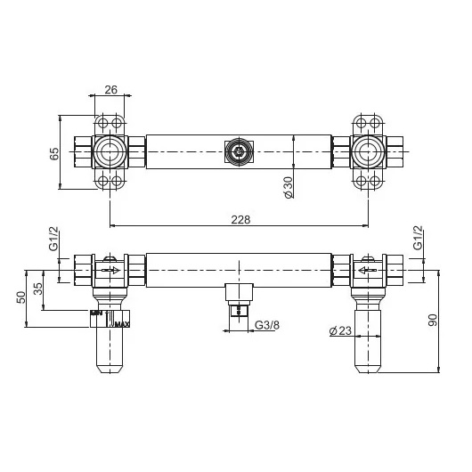 встраиваемая часть настенного двухвентильного смесителя fima carlo frattini f2360