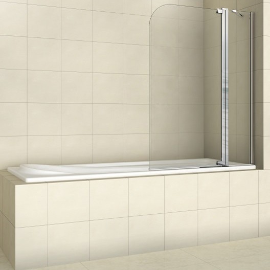 Шторка для ванны WeltWasser WW100 T2 100см, 10000001223 профиль хром, стекло прозрачное