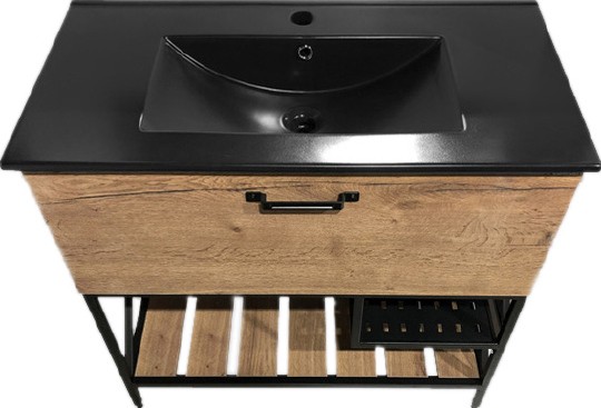 тумба с раковиной comforty бредфорд 90 дуб темный