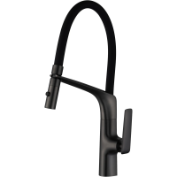 Смеситель для кухни Vincea VKF-115MB с гибким изливом, черный матовый