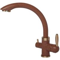 Смеситель для кухни Paulmark Essen Es213001-307-BR с подключением к фильтру, цвет терракот, бронза