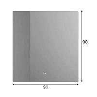 Salini Salini Зеркало для ванны OMBRA 90х90х2.5см., с LED подсветкой, влагостойкое AGC Сrystalvision, сенс. выкл., крепления, обогрев, антизапот.