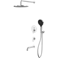 Душевой комплект Whitecross Y YSET07TOPCR 300 мм, со смесителем, хром