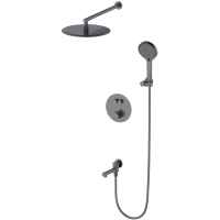 Душевой комплект Wonzon & Woghand WW-88929010-BGM 300 мм, с термостатом, темный графит матовый Душевой комплект Wonzon & Woghand WW-88929010-BGM 300 мм, с термостатом, темный графит матовый