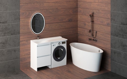 раковина над стиральной машиной цвет и стиль белуччи нф-00006942 120x50.8 см l, белая