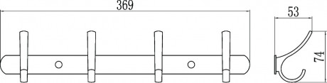 Планка с крючками Savol S-004254