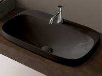 Раковина Scarabeo Moon 5512 49 BK накладная, овальная, BIOKER, 72x42 см, Ardesia matt (черный матовый)