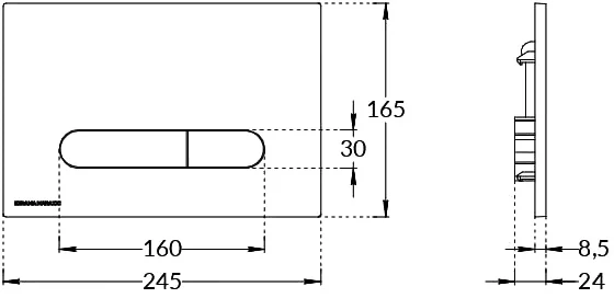 кнопка смыва для инсталляции kerama marazzi pro, fp.pro.wht пластик, цвет глянцевый белый