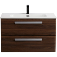 Тумба под раковину Cezares Eco-Cer-N 80 ECO-CER-N-800-2C-SO-NCS-P подвесная Орех шоколад Софт без ручек
