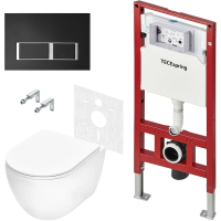Комплект подвесной унитаз Tece TECEspring R + система инсталляции Tece TECEspring V K955202WCR