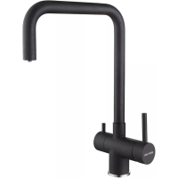 Смеситель для кухни Paulmark Wetter We213030-BLM с подключением к фильтру, черный металлик