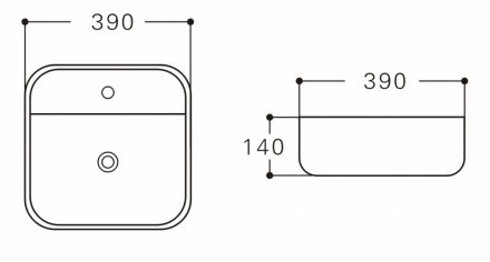 раковина накладная 39 см aquanet city-2-mb 00273669, черный матовый