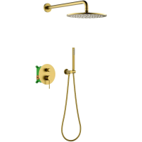 Душевой комплект Timo Saona SX-2369/20SM 250 мм, со смесителем, темное золото матовый