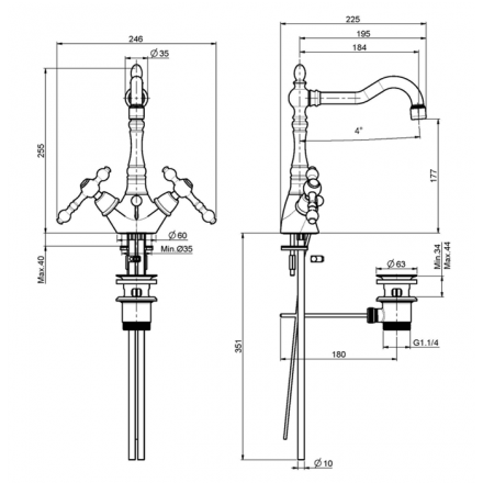 смеситель для раковины fima carlo frattini epoque f5061br