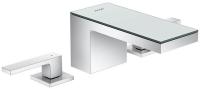 Смеситель Axor MyEdition 47050000 для раковины, с донным клапаном, излив 20 см, на 3 отверстия, хром/зеркальное стекло