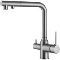 Смеситель для кухни Abber Emotion AF8814NG с подключением к фильтру, выдвижным изливом, никель