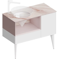 Тумба 97 см Kerama Marazzi Cono CO.97\MAL, белый матовый/розовый матовый