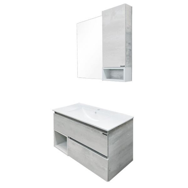 тумба с раковиной comforty турин 90 00004147127 подвесная дуб белый