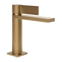 Смеситель Gessi Inverso Rigato 73551#726 для раковины, 1 отв., с донным клапаном "Stop&Go", цвет Warm Bronze Br PVD