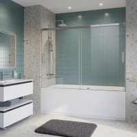 Шторка на ванну Cezares Tandem Soft VF-2 190х145 профиль Хром стекло прозрачное